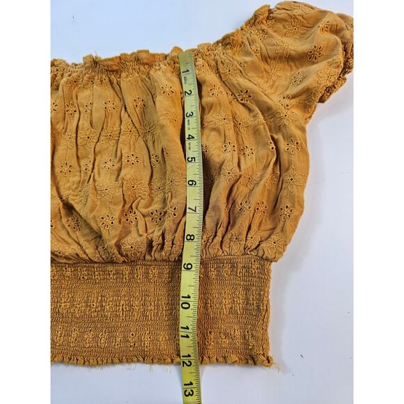 Riley & James XL (juniors) Y2K Mid drift middi summer yellow eyelet sunflower - Picture 9 of 9